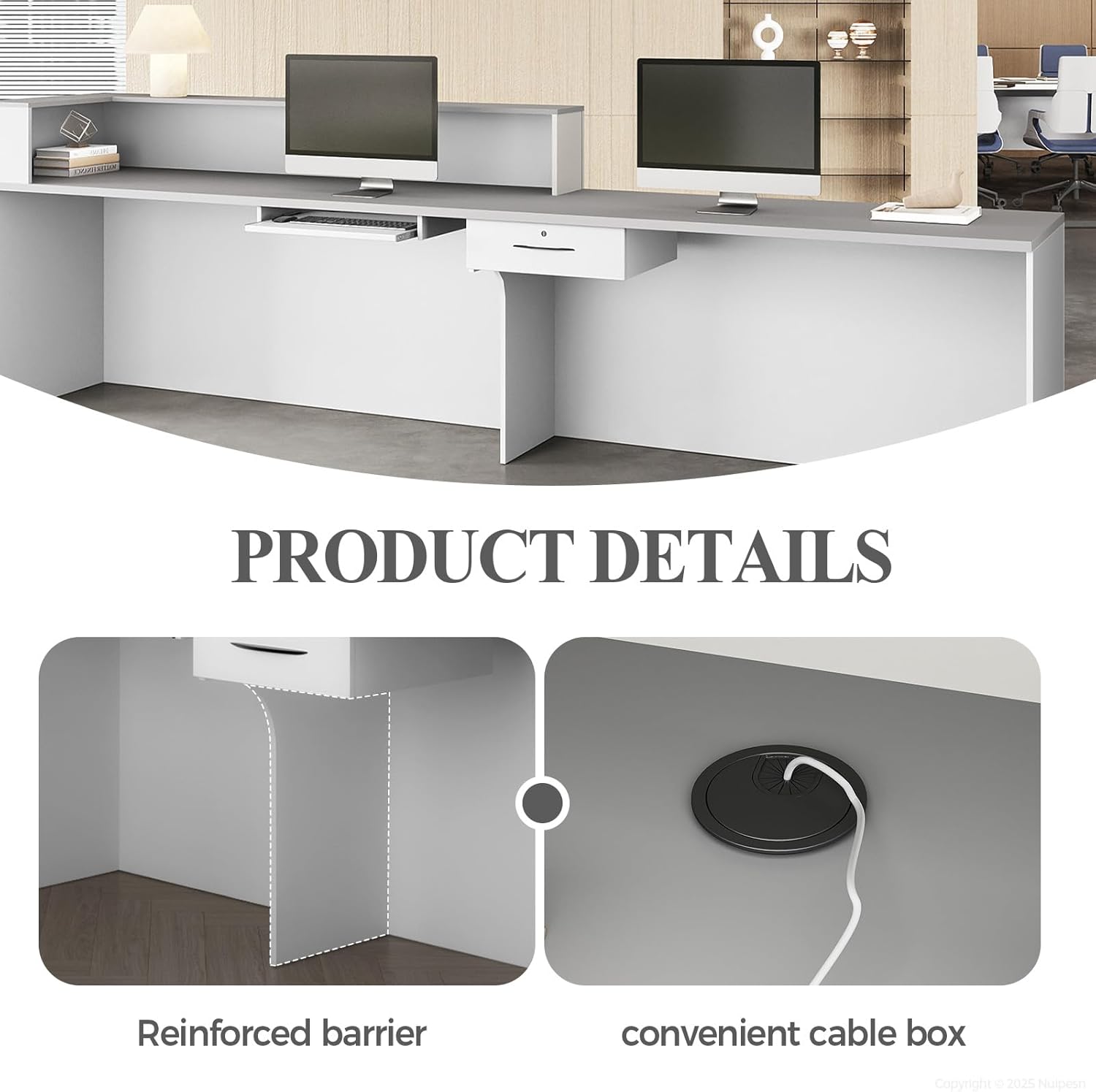 Reception Desk Counter with Lockable Drawer | Stareshark